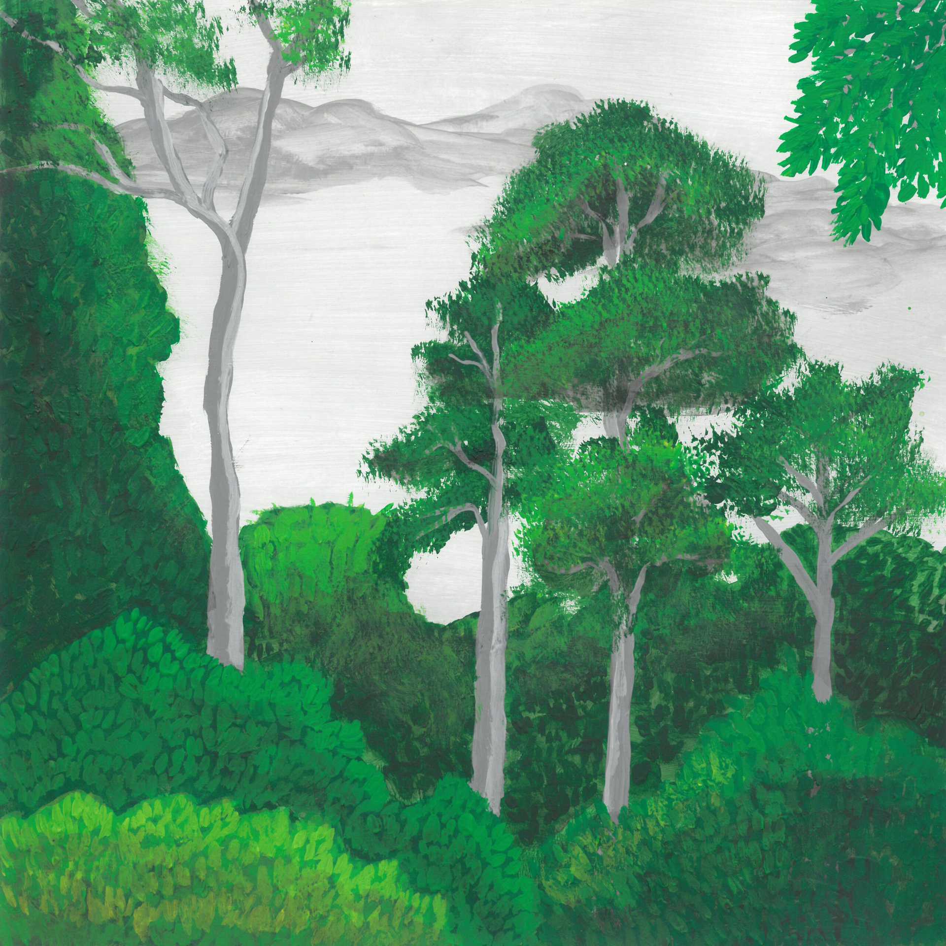 Southern Bornean Gibbon - nature landscape painting - earth.fm
