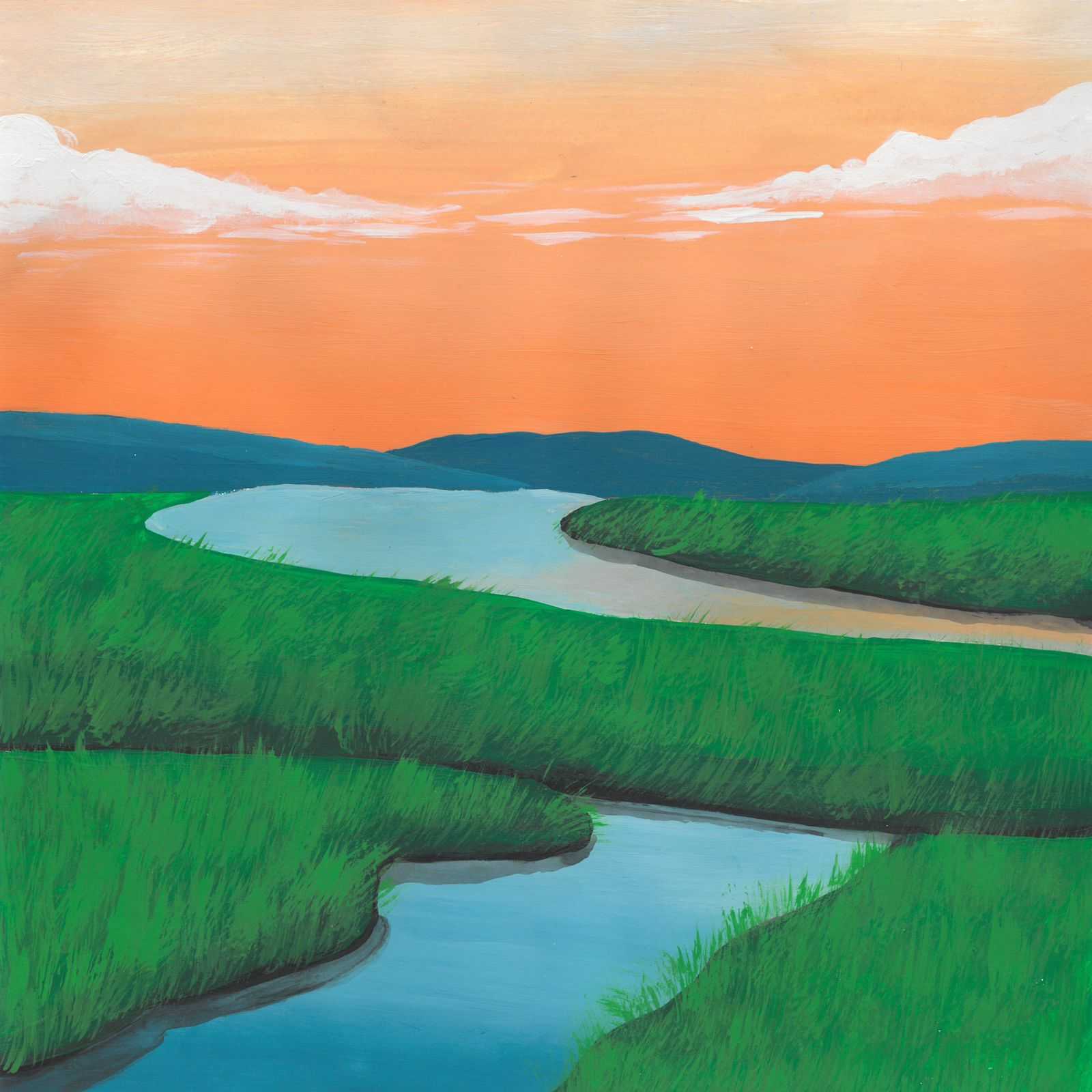 Marsh in the Morning - nature landscape painting - earth.fm