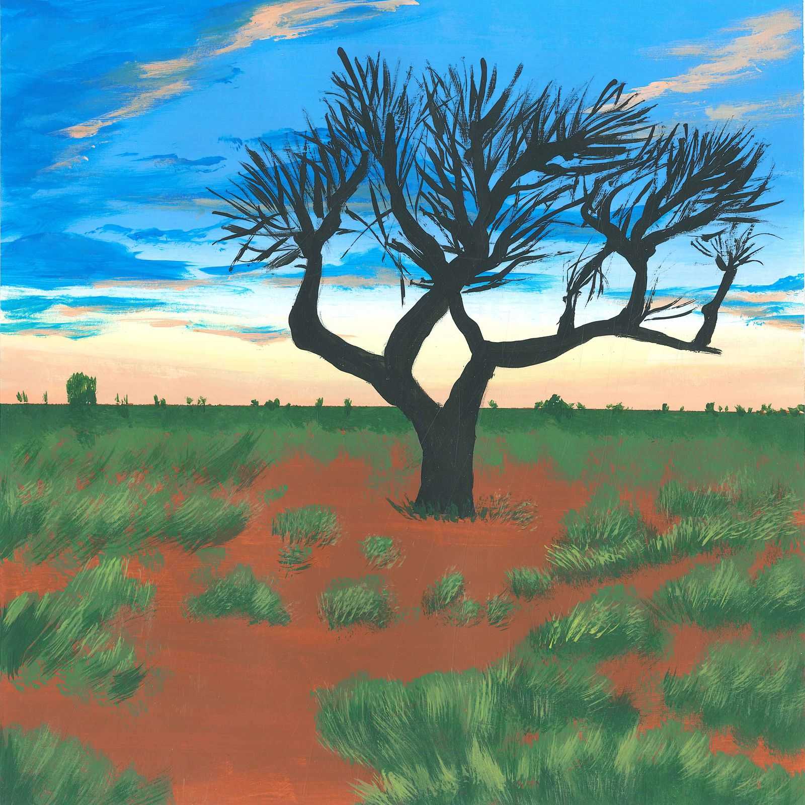 Dawn in the West African Savanna - nature landscape painting - earth.fm